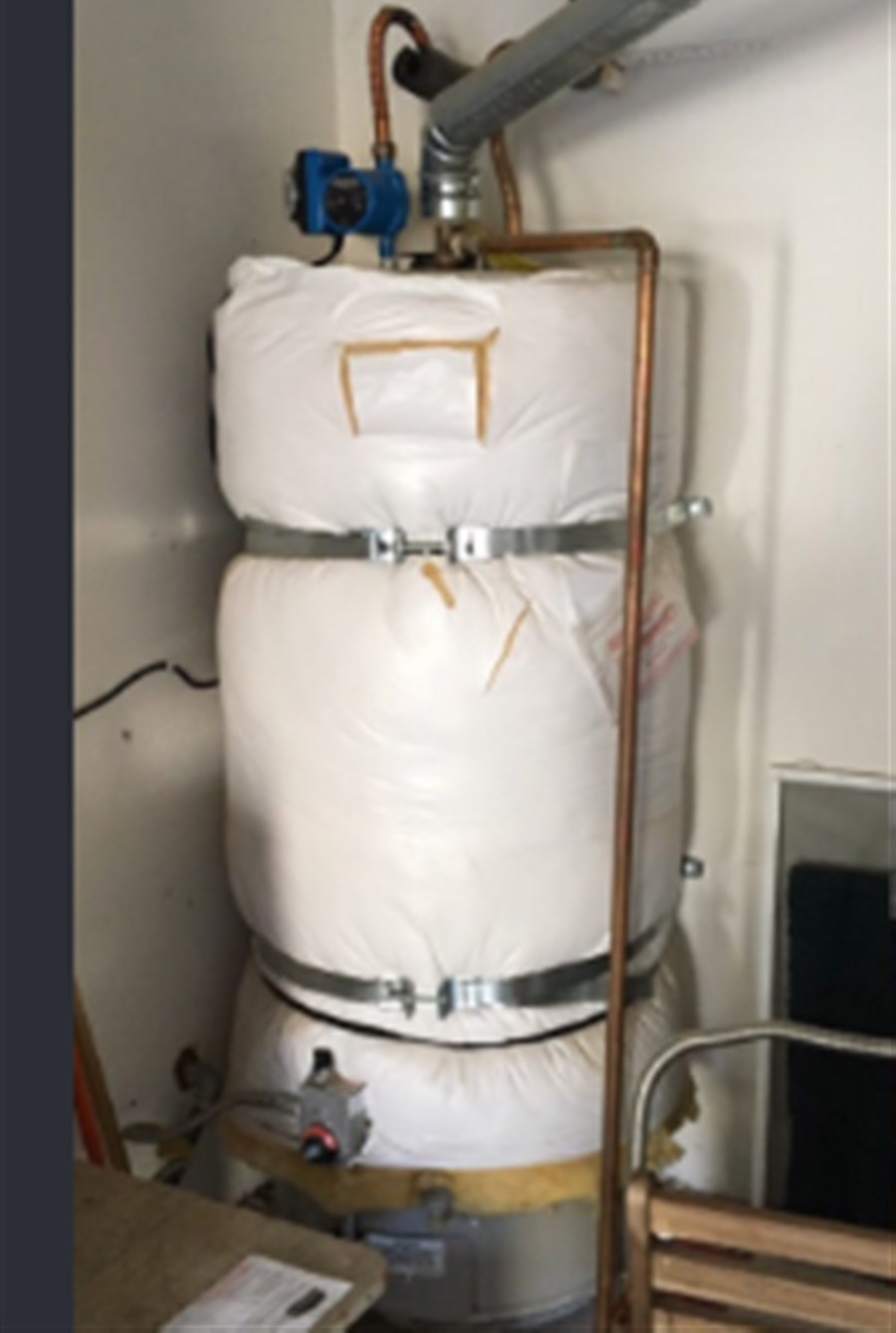 Water heater before replacement