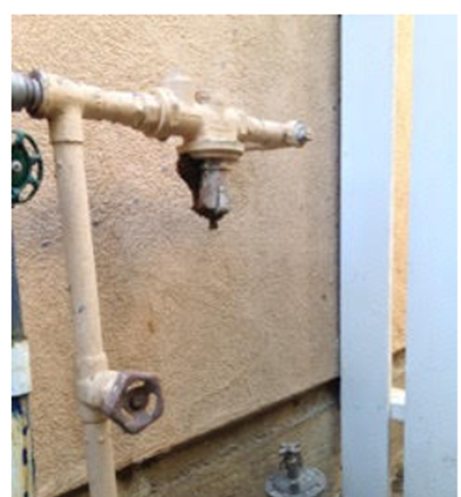 Hose bib before repair