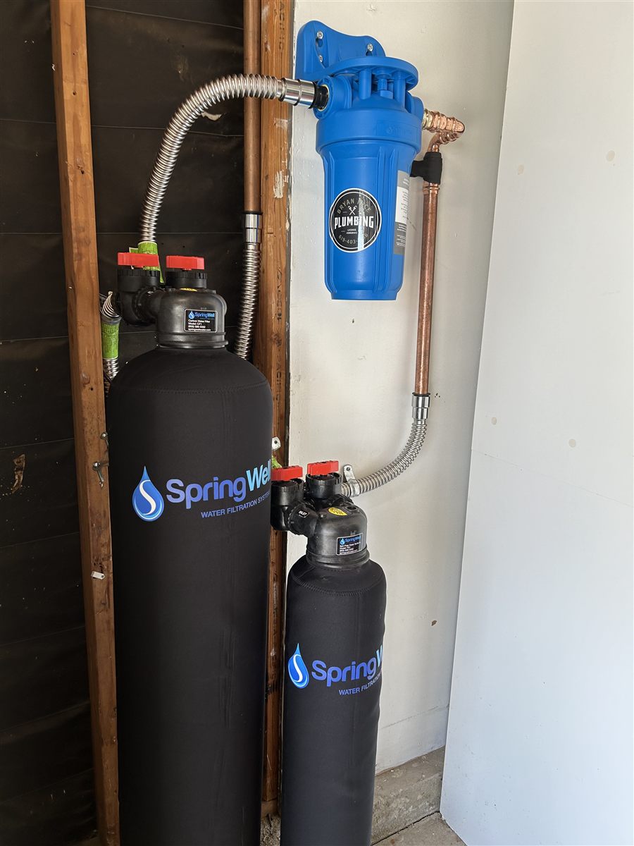 SpringWell whole-house water filtration and softening system installation